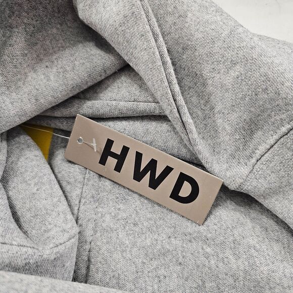 NWT Halfway Dead HWD Logo Baddie Grunge Baggy Hoodie Mens 2X Gray Yellow Graphic - Picture 5 of 7